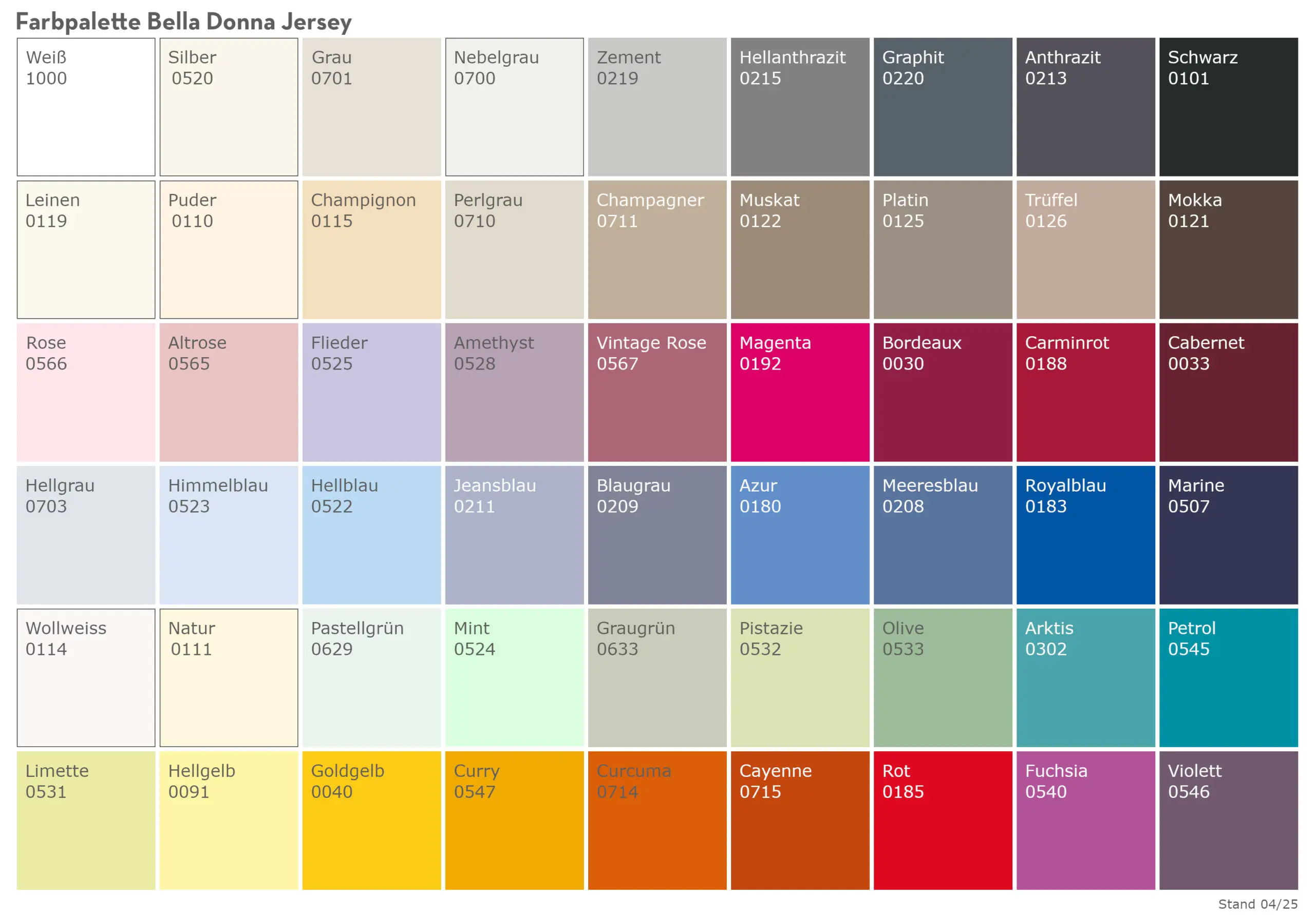 2025 Bella Donna Jersey 54 Farben
