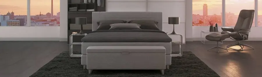 SVANE Boxspringbett in Schlammgrau SVANE Boxspringbett in Schlammgrau