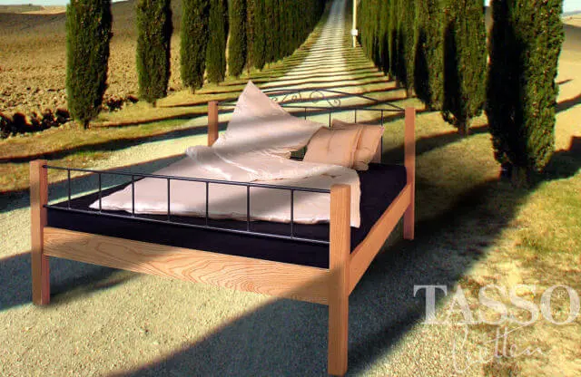 wasserbett in holzrahmen tasso