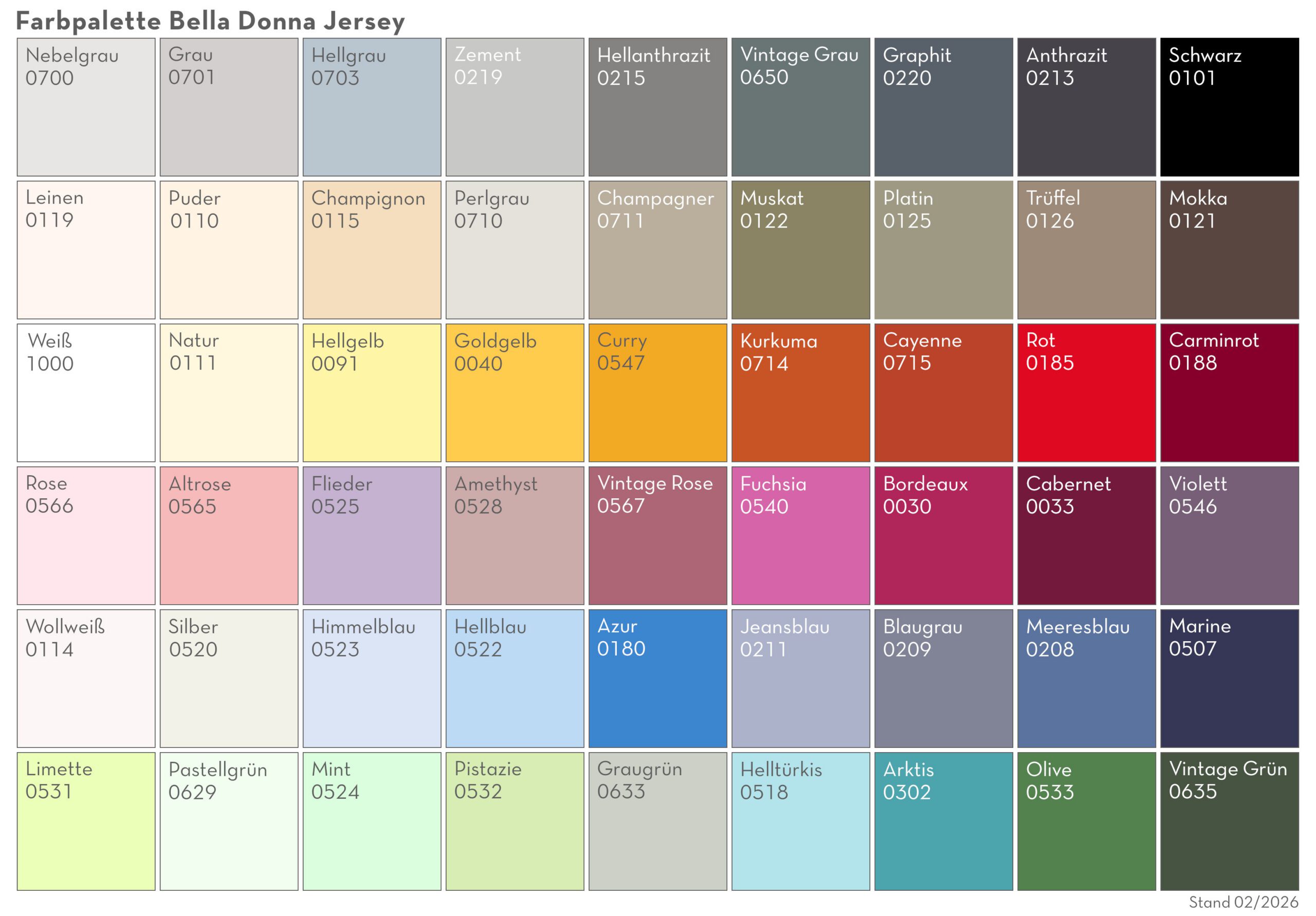 0 Bella Donna Jersey Standard 54 Farben